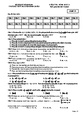 Kiểm tra Hình học 11 - Mã đề 03